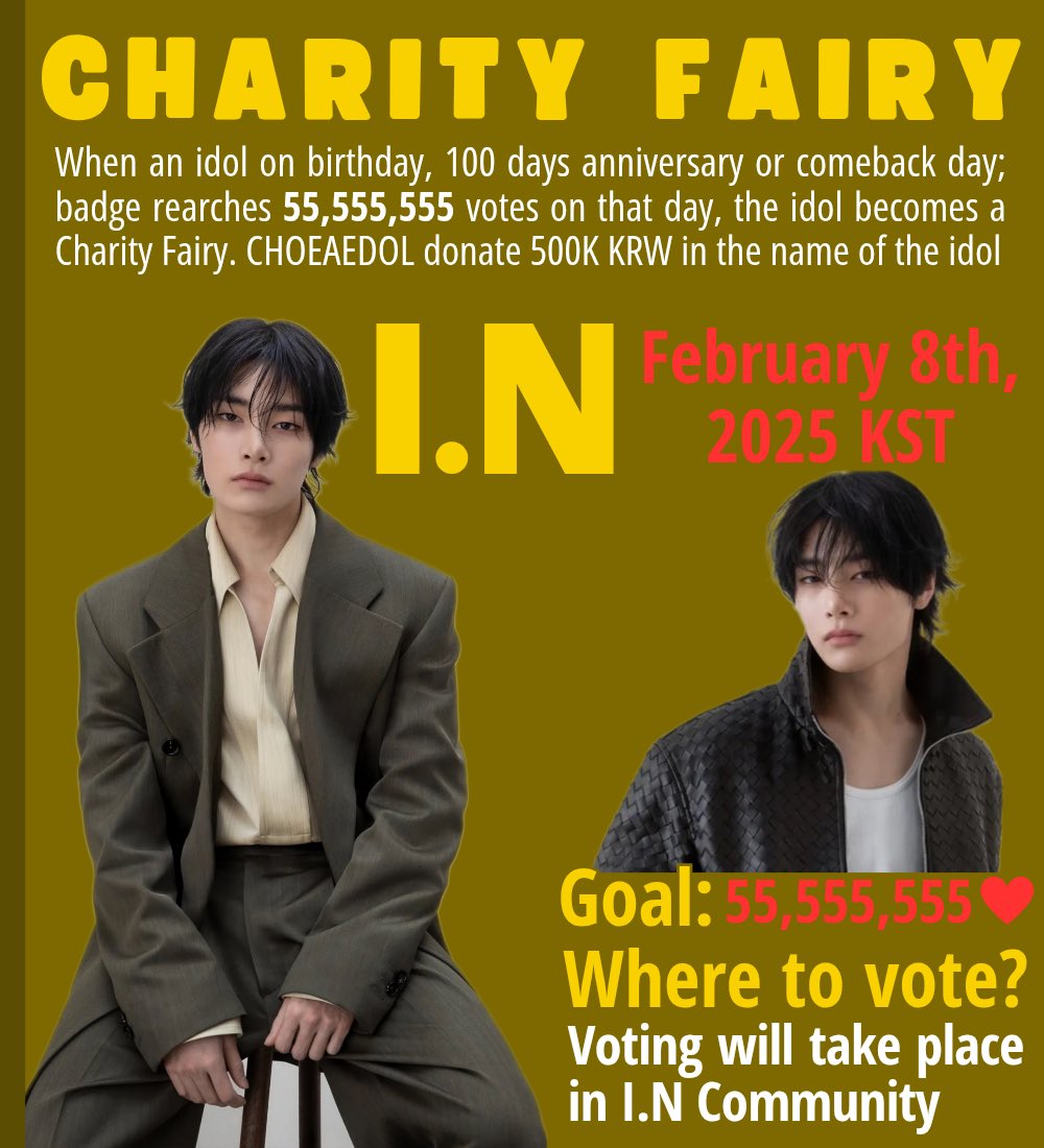 SKZonCHOEAEDOL's tweet photo. Calling all STAY to join us on Choeaedol in preparation for I.Ns birthday!

Our goal is to give EVERY member of #StrayKids a CF, starting with IN! On Feb 8 we need to reach 56M❤️ to achieve our very first CF of 2025 &amp; overall the 3rd CF for IN!

Use: SKZonChoeaedol as recommender https://t.co/ImIXT1UDwS
