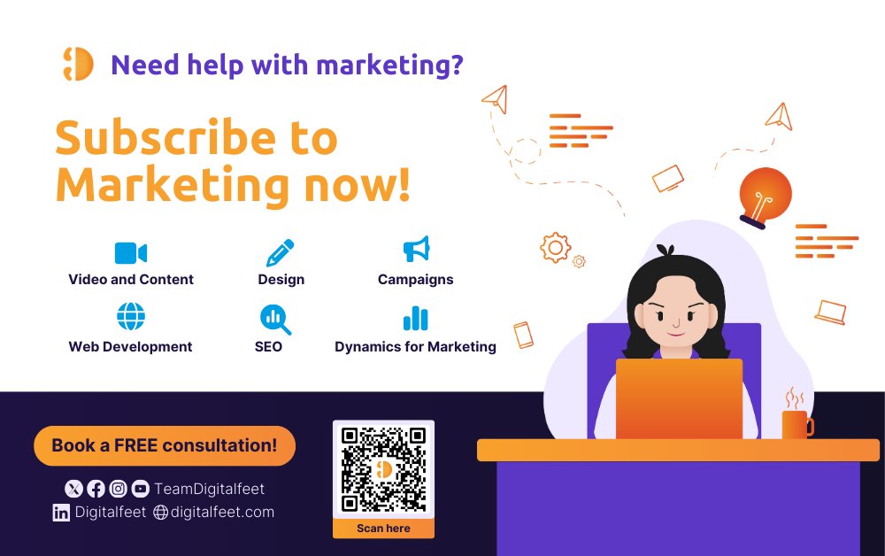 TeamDigitalfeet's tweet photo. Struggling to keep up with your marketing efforts? We got you covered!

Subscribe to Marketing offers tailored strategies, expert execution, and measurable results—all at your fingertips. 🙌

👉 Book a FREE consultation now: https://t.co/83c3WDMrwb https://t.co/s7nsiMfsdm