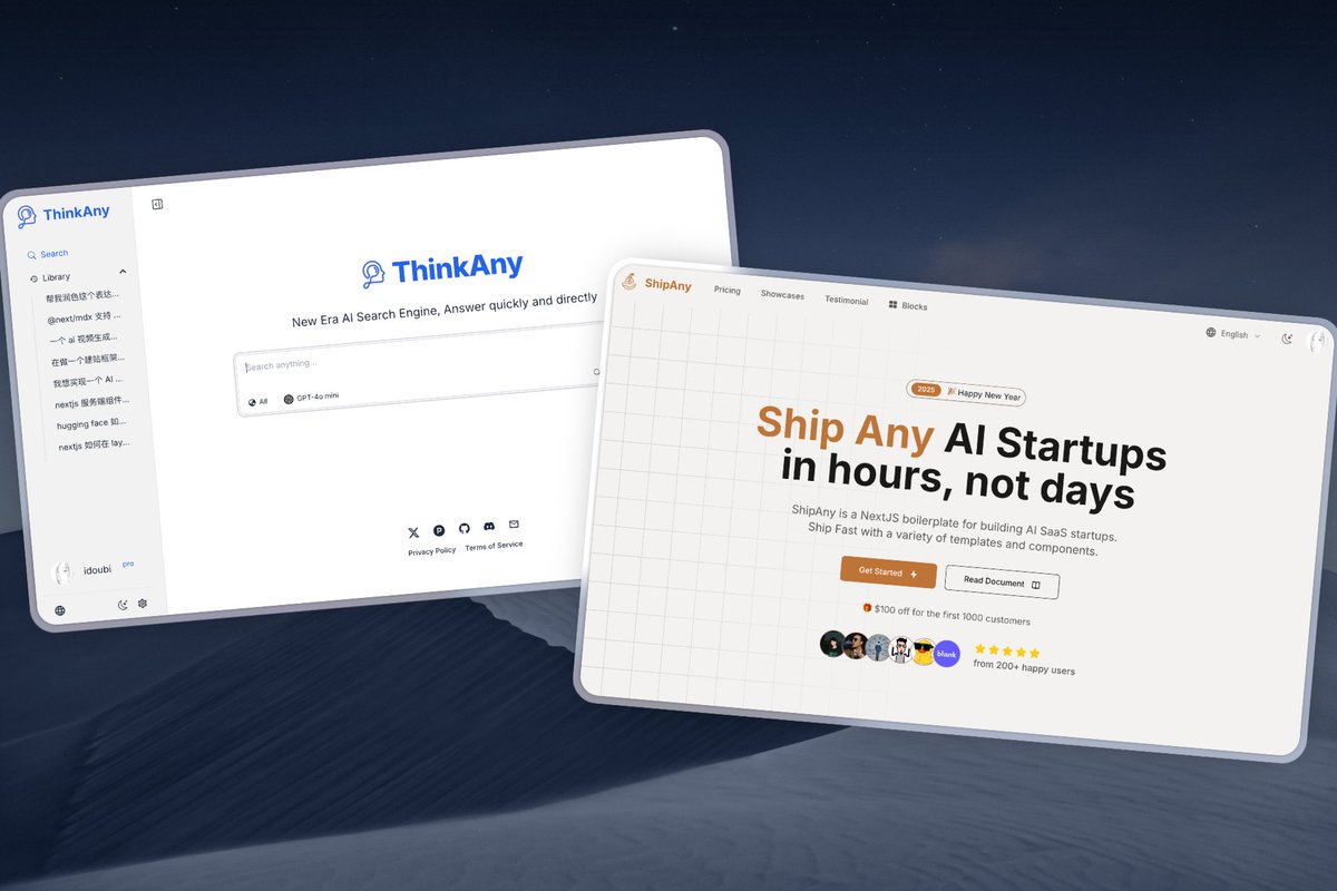 thinkanyai's tweet photo. 🎉Hey dear ThinkAny users！We are about to launch a branding new product called “ShipAny”. With ShipAny，not only search，you can also create your own website in minutes！Sounds exciting？Click Upvote，Let's Make the Website Great Again😆 
👉 https://t.co/c45DG1PvBx https://t.co/YiWARoew6D