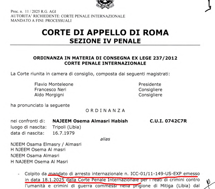 vitalbaa's tweet photo. Dedicato a chi dice, scandalizzato: altri Stati europei non hanno fermato Almastri, perché doveva farlo proprio l'Italia?

Doveva farlo l'Italia perché, quando la Corte Penale Internazionale ha emesso il mandato d'arresto, il 18 gennaio, Almastri era in Italia.

Qualcuno legge le carte?
