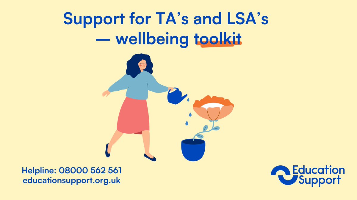 As #TAs and #LSAs you work tirelessly to create a positive and nurturing learning environment, often navigating daily challenges along the way.

So we’ve curated a selection of wellbeing resources just for you!

☕ Grab a cup of tea &amp; take a look: ow.ly/uoYZ50ULUaf