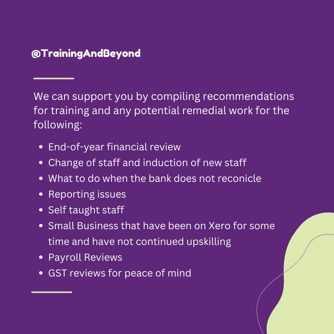 TrainingBeyond's tweet image. We’re delighted to extend a special offer to our @Xero clients on our Xero Health Check ✨

Email now for a free 15-min call to discuss how we can help your business: Melanie@trainingandbeyond.co.nz

#Bookkeeper #XeroTraining #Xero #SmallBusiness #SustainableBusiness