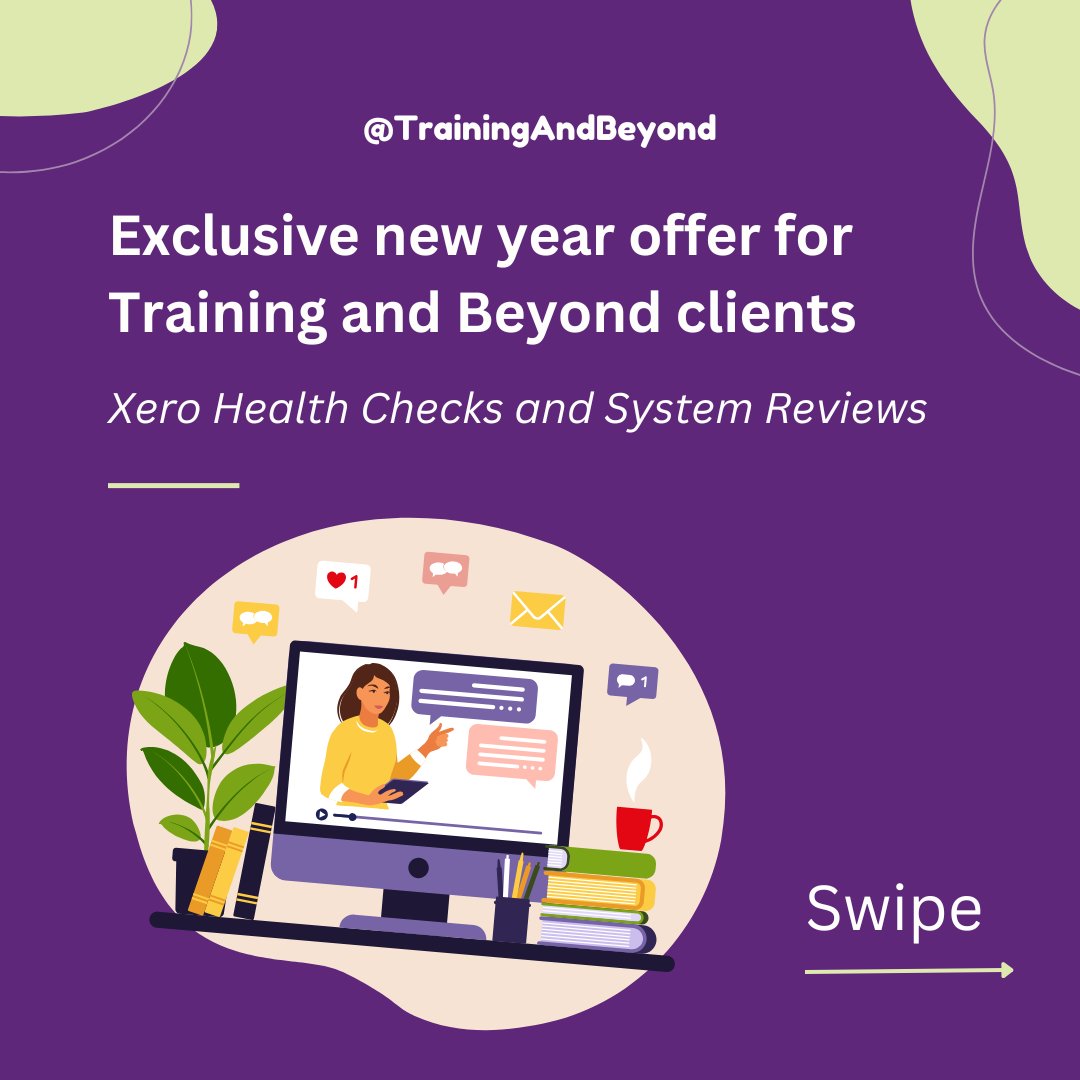 TrainingBeyond's tweet image. We’re delighted to extend a special offer to our @Xero clients on our Xero Health Check ✨

Email now for a free 15-min call to discuss how we can help your business: Melanie@trainingandbeyond.co.nz

#Bookkeeper #XeroTraining #Xero #SmallBusiness #SustainableBusiness