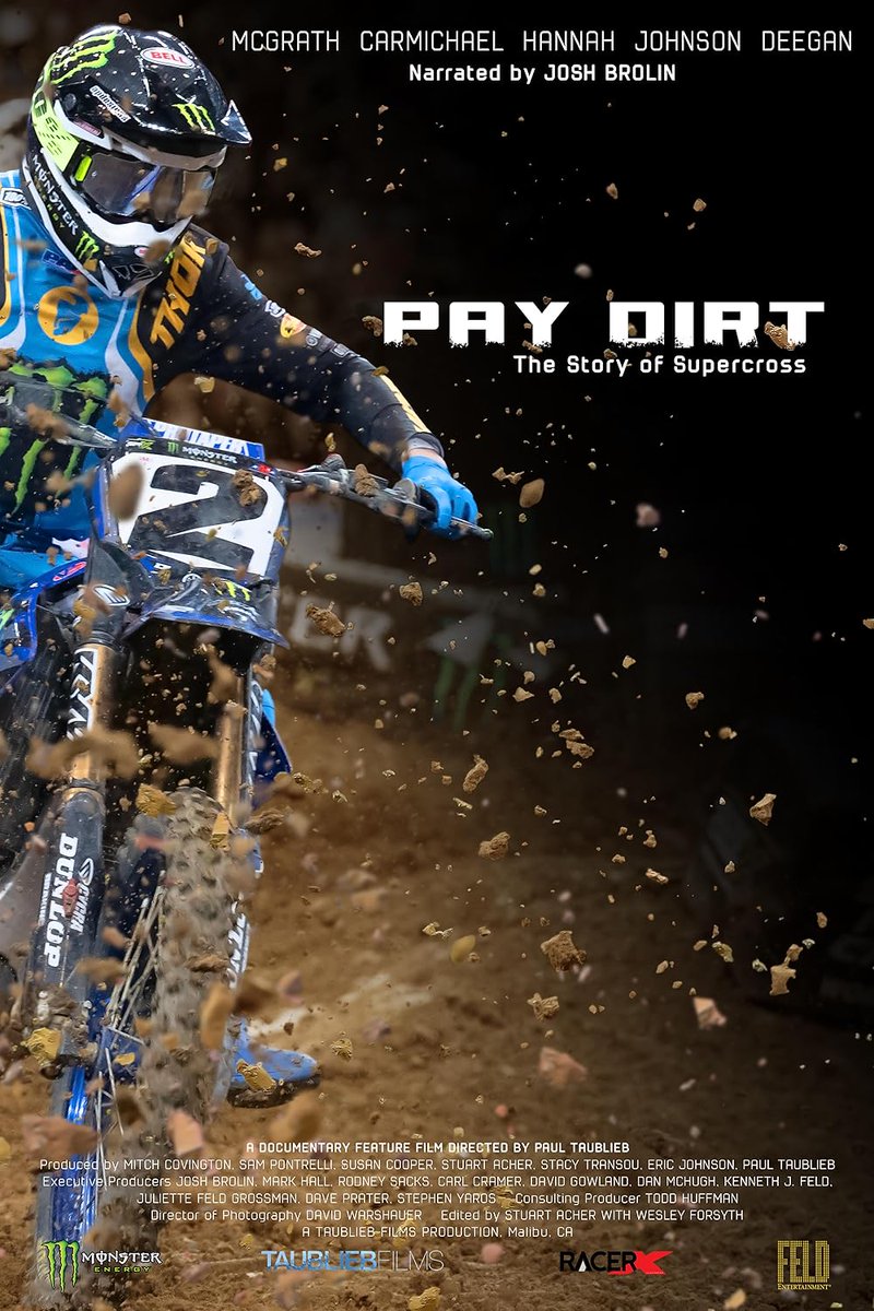 ReelInFilms's tweet image. #PayDirtTheStoryOfSuperCross /#Reaction 
A love letter to the atheletes, fans and the sport.A magnificant Documantery that shows the darside and the present of Supercross as well its legends and underdogs with eye catching scenes and great narratiom from Josh Brolin.