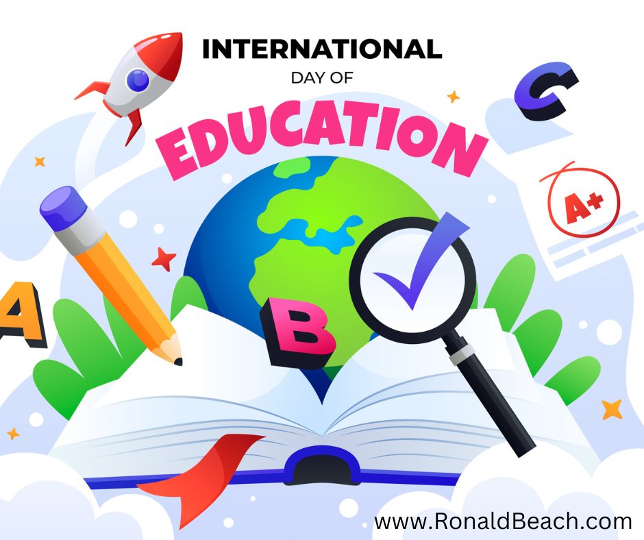 DrRonaldBeach's tweet photo. International Day of Education!

#FunHoliday #WeirdHoliday #RonaldBeach #Author #VirtualWizard https://t.co/KtTcw24Ek3