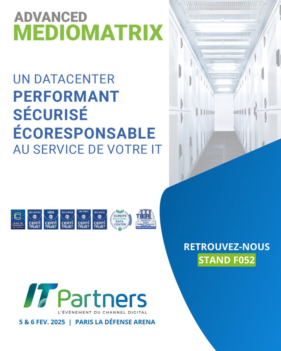 Plus que 13 jours avant l’ <a href="/IT_Partners/">IT Partners</a> 2025 ⌛ 

Avez-vous votre invitation ?

Récupérez vite votre invitation sur ce lien et venez parler colocation, empreinte environnementale, règlementations et certifications !

👉🏼itpartners.fr/fr-fr/register…