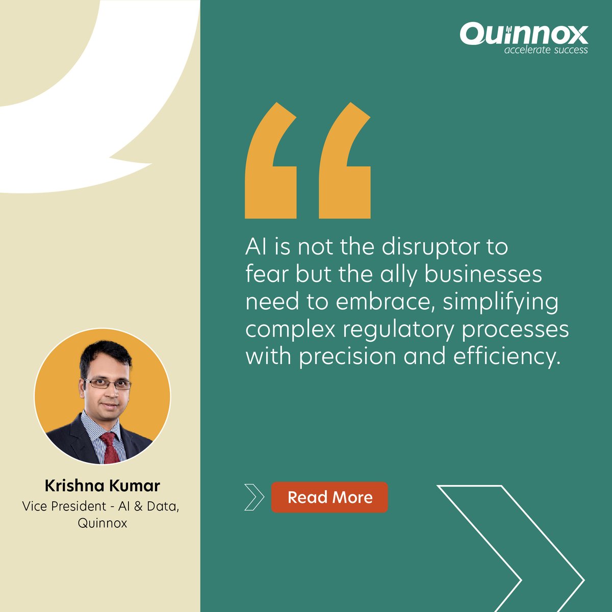 QuinnoxInc's tweet photo. Dive into Krishna Kumar's insights on how AI is not just the disruptor but the solution to regulatory change management across industries—turning compliance challenges into opportunities
https://t.co/CliHHYlN3B
#ai #regulatorymanagement #airegulations #Quinnox #AccelerateSuccess https://t.co/eTPZABVXvS