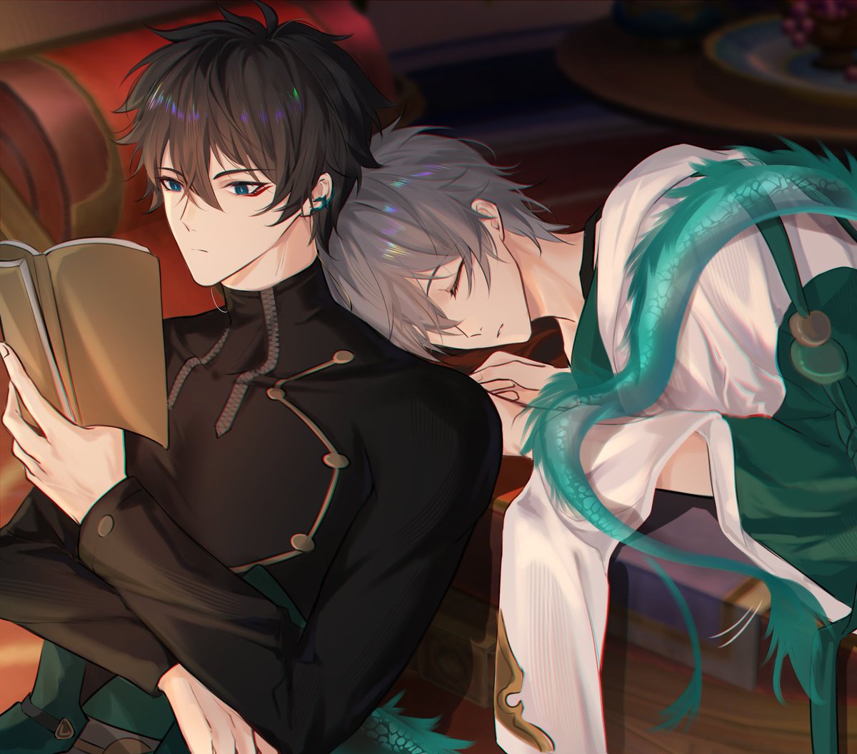 Fennec_artsss's tweet photo. The first day in Amphoreus, my wife slept for a long time
#DanCae #丹穹 https://t.co/ZPVPlPPlvw