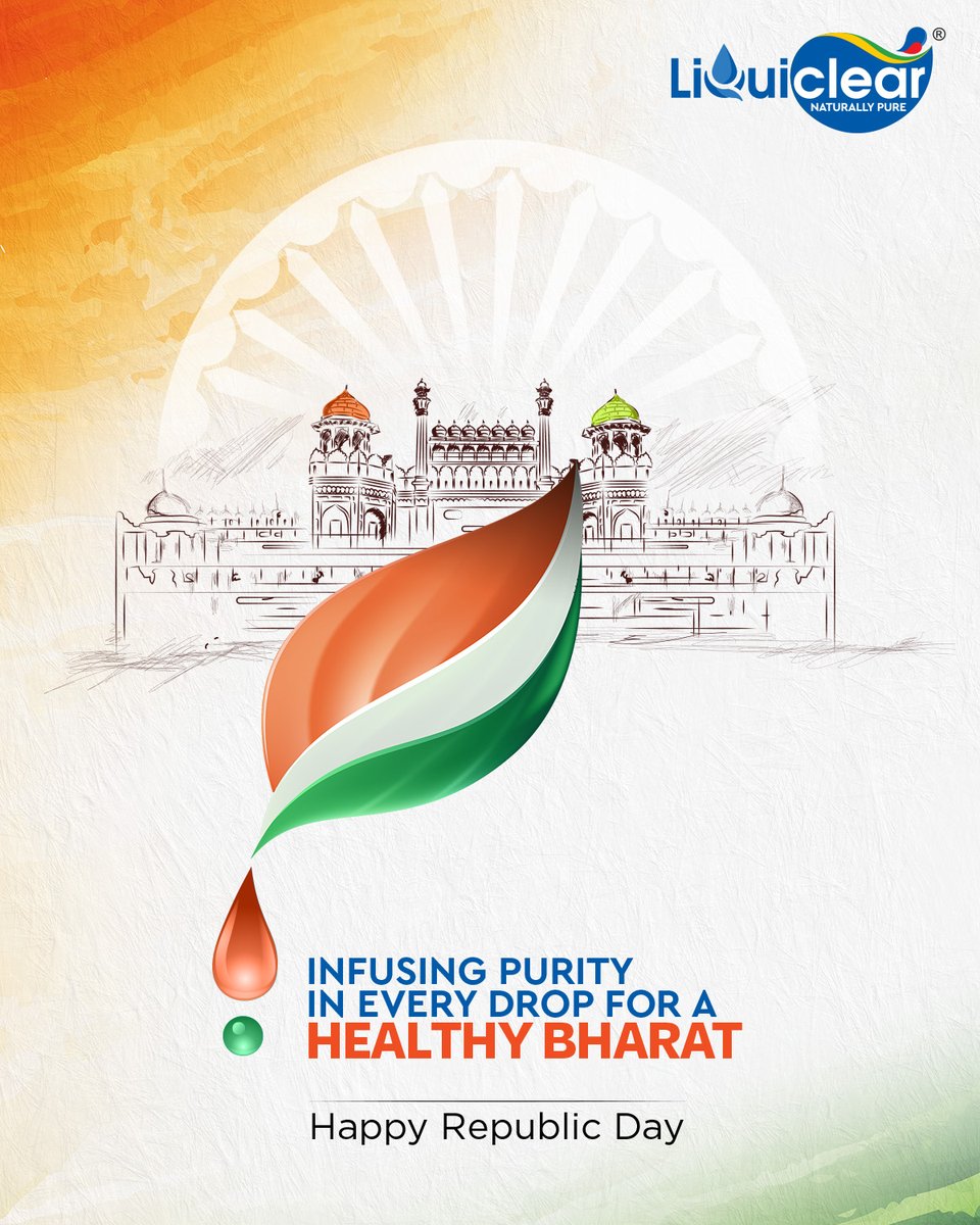 liquiclear's tweet photo. Celebrating the spirit of purity and patriotism this Republic Day – Infusing Purity in Every Drop for a Healthy Bharat!💧🇮🇳
.
.
.
#RepublicDay #India #Democracy #Purity #HealthyBharat #Healthy https://t.co/FJqjU2Vuss
