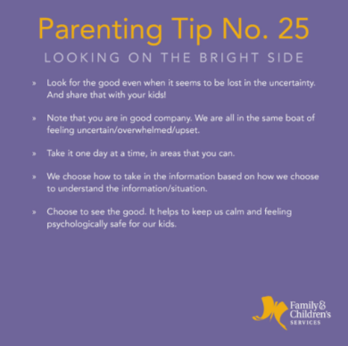 parentplus901's tweet image. Sometimes it can be hard to look on the bright side of things. Take a few moments this week and reflect on the positive things going on. 
#positiveparenting #901parent #memphisparent