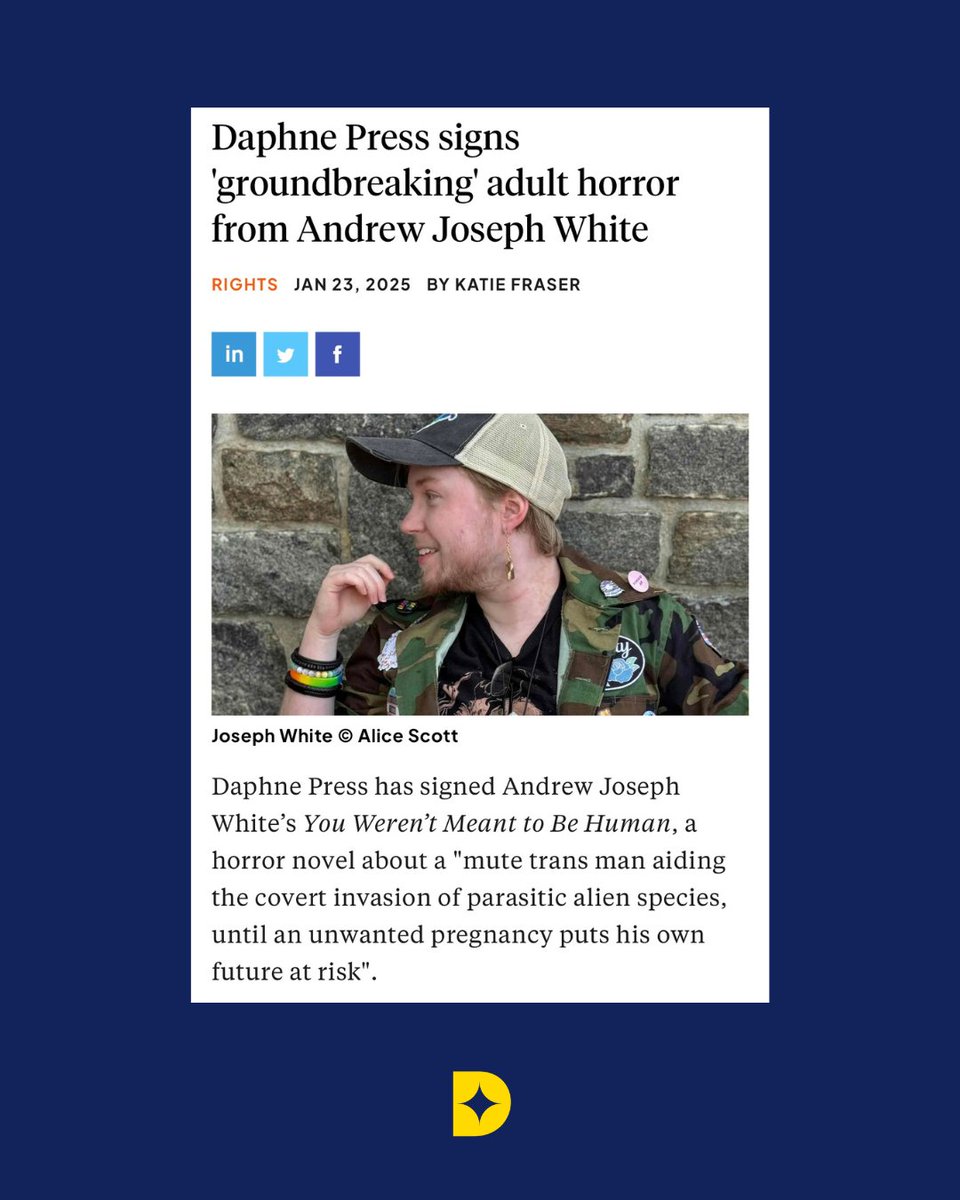 We’re thrilled to have acquired You Weren’t Meant to Be Human by New York Times-bestselling @ajwhiteauthor!
⁠⁠
Daphne Press will publish in Autumn 2025 in hardback. ⁠
⁠
Read more: daphnepress.com/news-events/da…