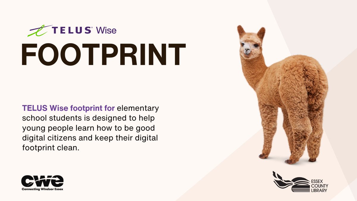 🌟 Help your kids build safer online habits! Join us at <a href="/EssexCountyLib/">Essex County Library</a>’s Atlas Lakeshore Branch  for the FREE #TELUSWise  Footprint workshop (Gr 2-6). Learn about privacy, cyberbullying, &amp; digital safety.
📅 Jan 25 
⏰ 11 AM
📍 447 Renaud Line Rd, Belle River
#DigitalSafety #CWE