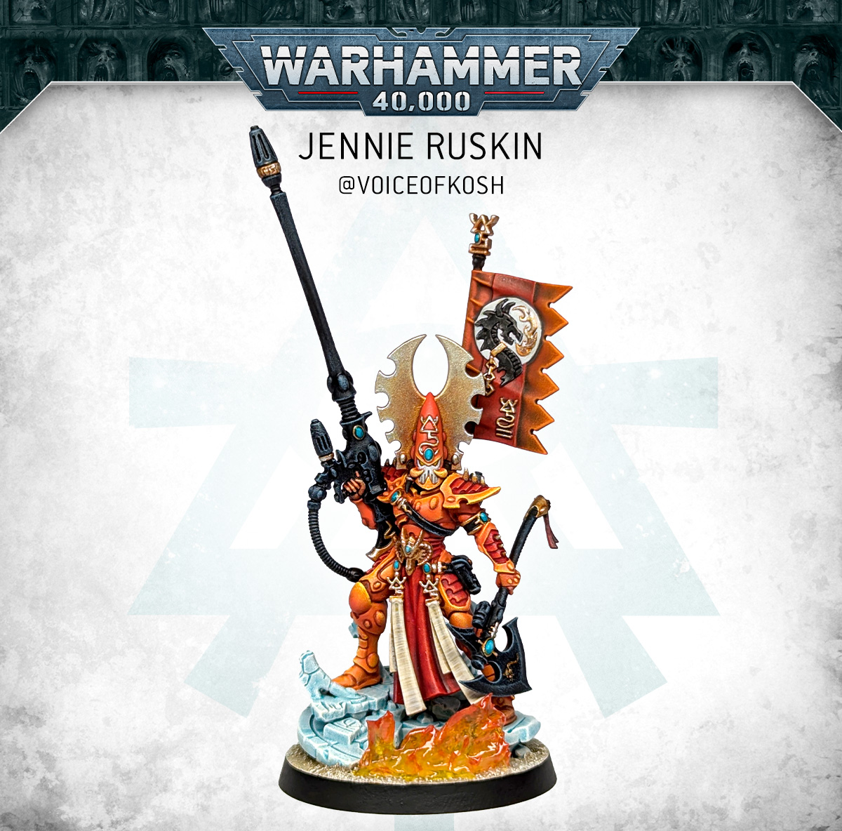 We asked some of the best painters from the Warhammer community to put their spin on the new Aeldari Phoenix Lords miniatures. 

Check them out 👉 ow.ly/z5e650UMu0M

#Warhammer40000 #WarhammerCommunity