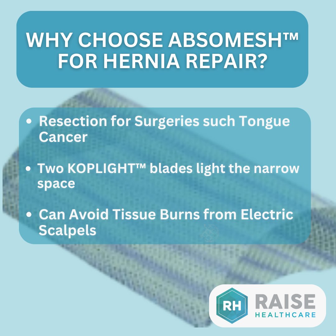 Why Choose ABSOMESH™  for Hernia Repair?

🔹 Reduced Materia
🔹 Natural Integration
🔹 Exceptional Strength &amp; Comfort

🌐 0121 629 7818 | raisehealthcare.co.uk