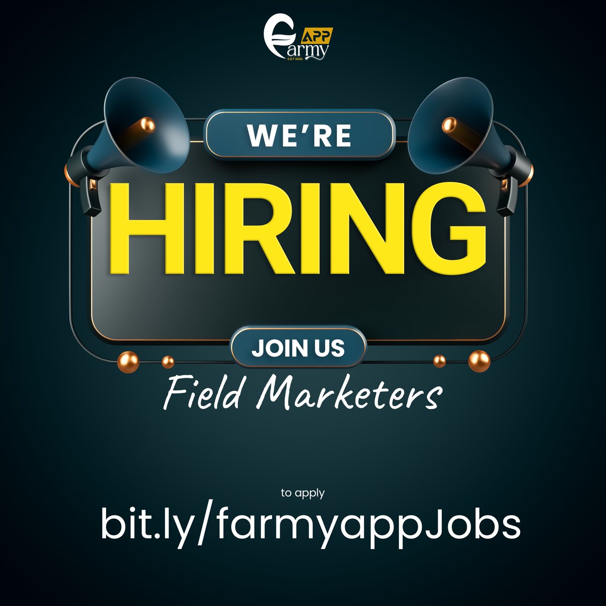 ayotundeolaiya's tweet photo. WE'RE HIRING

JOIN US As Field Marketers

to apply https://t.co/5io71dXHLb

No experience required just the entusiasm to learn and work and the pay is around (N200,000) two hundres thousand Naira only

#FarmyApp #Jobs #FarmyAppJobs https://t.co/cbMREy5qWR
