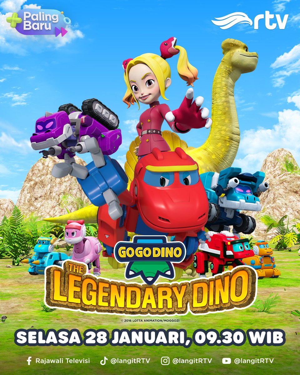 langitRTV's tweet photo. Ikuti kisah petualangan Go Go Dinos dalam menghentikan rencana Jenny sekaligus menemukan Dino Legendaris.
Saksikan โGo Go Dino: The Legendary Dinoโ ๐ฃ๐๐๐ ๐๐ก๐ pkl. 09.30 WIB di RTV Makin Cakep!
#RTVDigital #GoGoDinoTheLegendaryDinoRTV #GoGoDinoRTV #gogodino https://t.co/bA9oqd3u7Q
