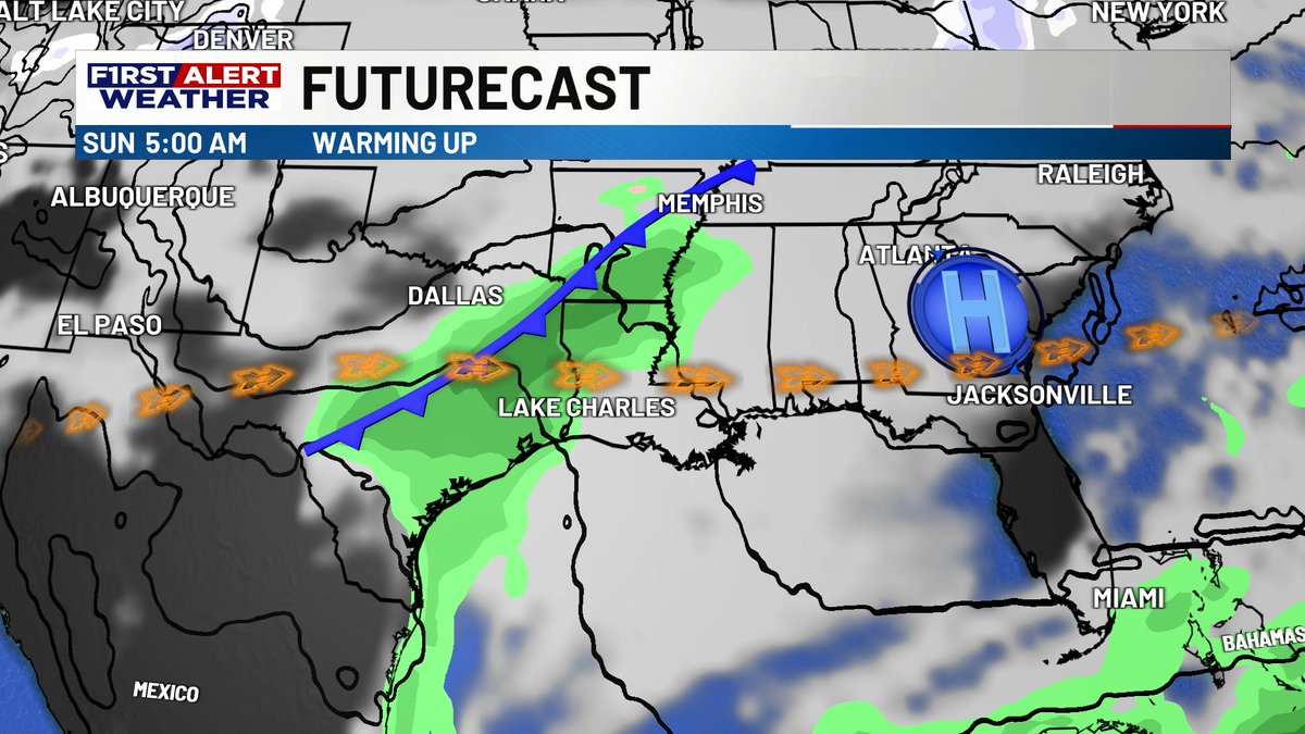 EnkJoseph's tweet photo. Still chilly this morning in SWLA, but a more mild day ahead with full sunshine and weak winds. Temperatures continue to warm into this weekend as we eye the next approaching front. Check the forecast for details: https://t.co/oQc0PaAbTj https://t.co/JHAhGdwahG