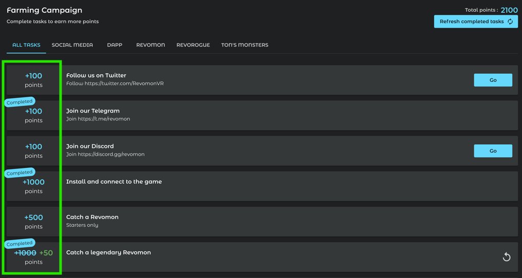 RevomonVR's tweet photo. What's your current score in the Farming Campaign?

We ll send 1000 $REVO to a random user in comment
▷ Share us a screenshot
▷ Share your bnb wallet

All the points will be converted into $TOM memecoin - TGE schedule during March 2025 🪂

Read the 1st comment to join the campaign 🏆