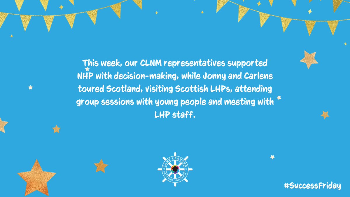 Happy #SuccessFriday! This week, we're celebrating collaboration and connection across our House Project community. We would love to hear what your success of the week is and celebrate it with you!
#CareLeaversCan #NHP #CLNM #SharingSuccess