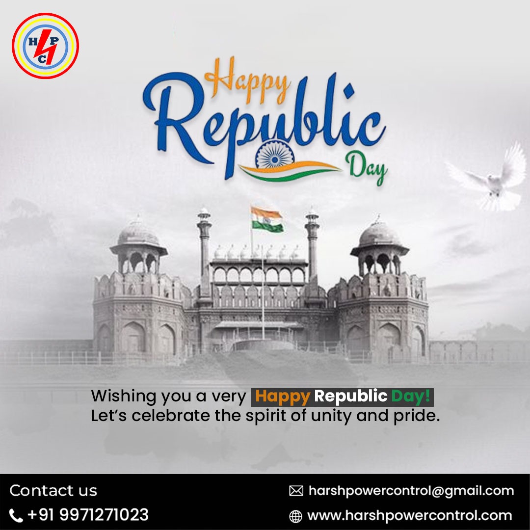 HarshPower64805's tweet image. !! 𝐇𝐚𝐩𝐩𝐲 𝐑𝐞𝐩𝐮𝐛𝐥𝐢𝐜 𝐃𝐚𝐲 !!

Celebrate the spirit of unity and pride this Republic Day with HPC! 

📞 Contact us today: +91 9971271023
📧 harshpowercontrol@gmail.com
🌐 harshpowercontrol.com

#happyrepublicday #republicdaycelebration #unityandpride #proudindian