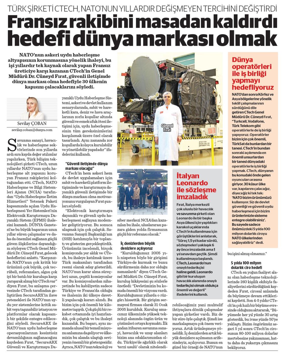 CTechBilisim's tweet photo. Genel Müdürümüz Dr. Cüneyd Fırat, Dünya Gazetesi’nden Sevilay Çoban'a verdiği röportajda, #SecureARX ürünümüzle kazandığımız NATO ihalesini, gerçekleştirdiğimiz projeleri ve geleceğe yönelik hedeflerimizi paylaştı. @adigesev @dunyagazetesii
Röportajın tamamı için: https://t.co/RYHM2bo5Ch