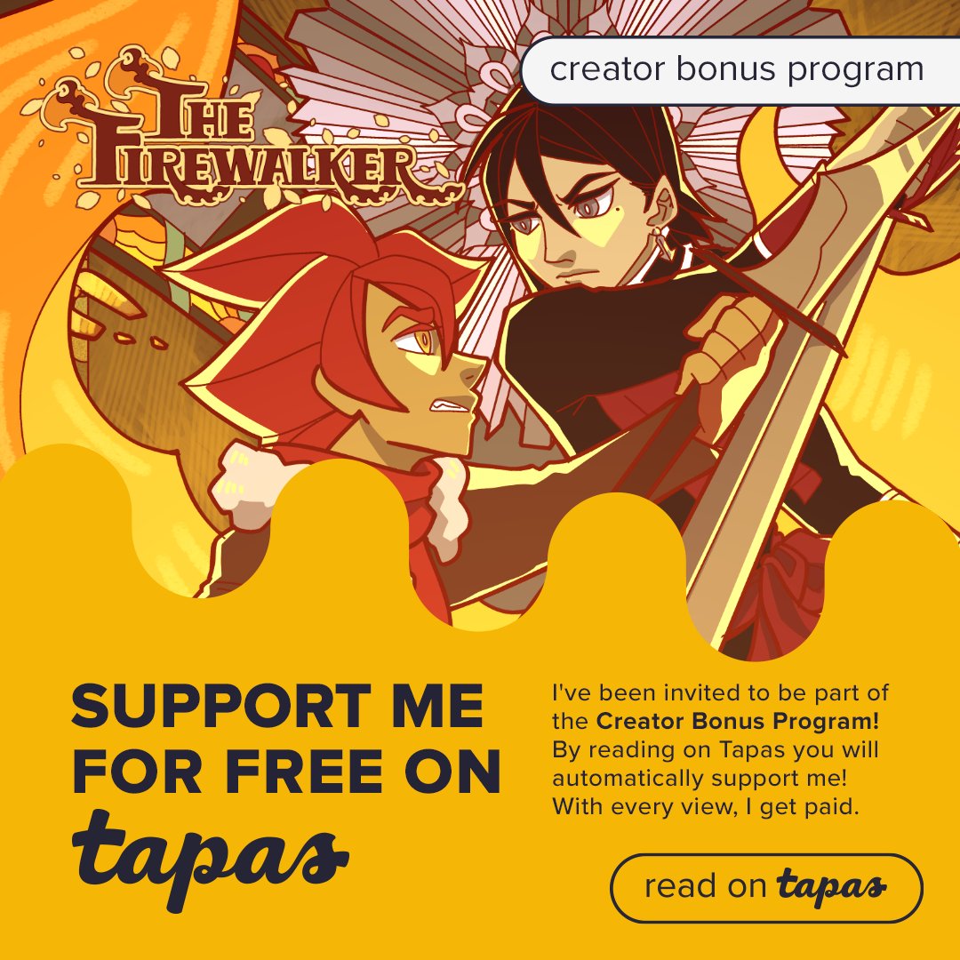 arkadraws's tweet photo. I was accepted to Tapas' Creator Bonus Program!

You can read my series such as The Firewalker and Tale of Yokai Hunter for free 🔥 https://t.co/gbuTqiz2kH