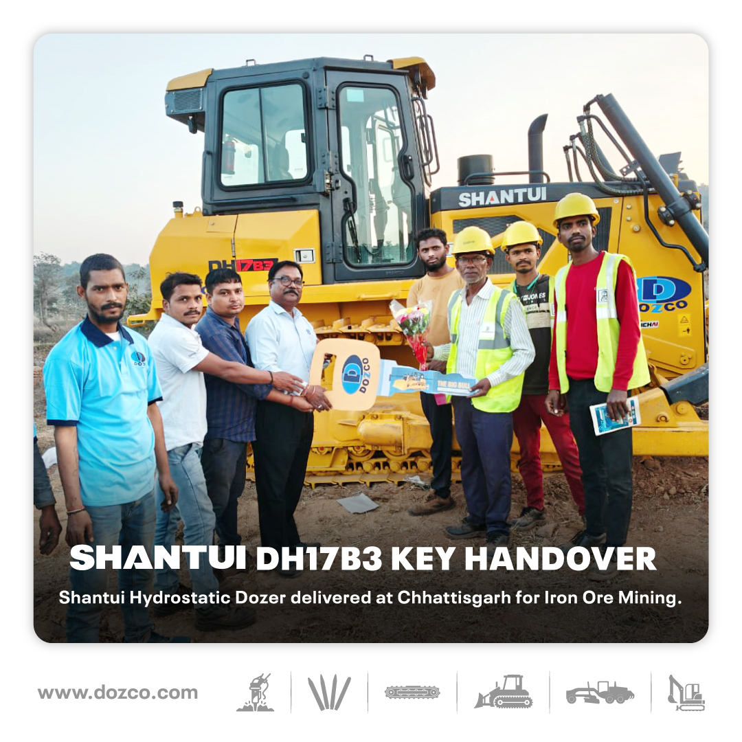 🔑 Shantui DH17B3 Hydrostatic Dozer has been successfully delivered to M/s. P.R. Mining Company, powering their iron ore mining operations at Kachhe Iron Ore Mines, Chhattisgarh. This machine is set to make mining faster and more efficient. ✨

#DOZCO #DOZCOINDIA #SHANTUI