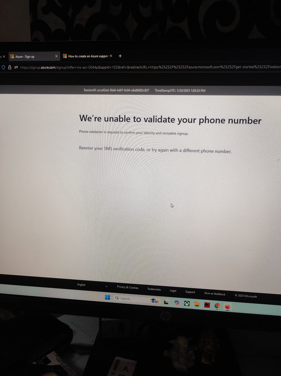 UPLucknowSe's tweet photo. @AzureSupport facing problem to sign up on azure portal while validating phone number. Screenshot attached. Please help. https://t.co/EjsltqXCdx