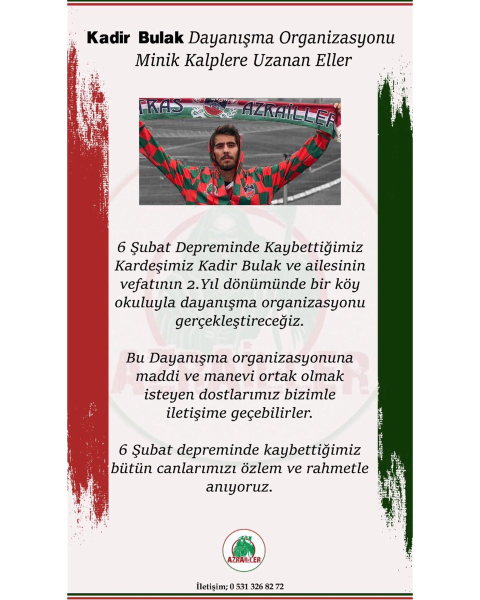 azraillergrubu's tweet photo. Kadir Bulak Dayanışma Organizasyonu 
Minik Kalplere Uzanan Eller https://t.co/BJJssiqarQ