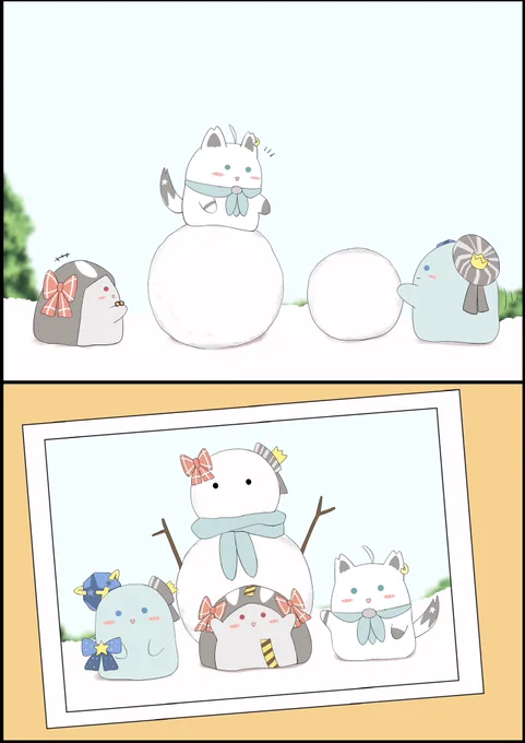 #さかまた飼育日記
#ほしまちぎゃらりー
#絵フブキ
雪だるまつくろう 