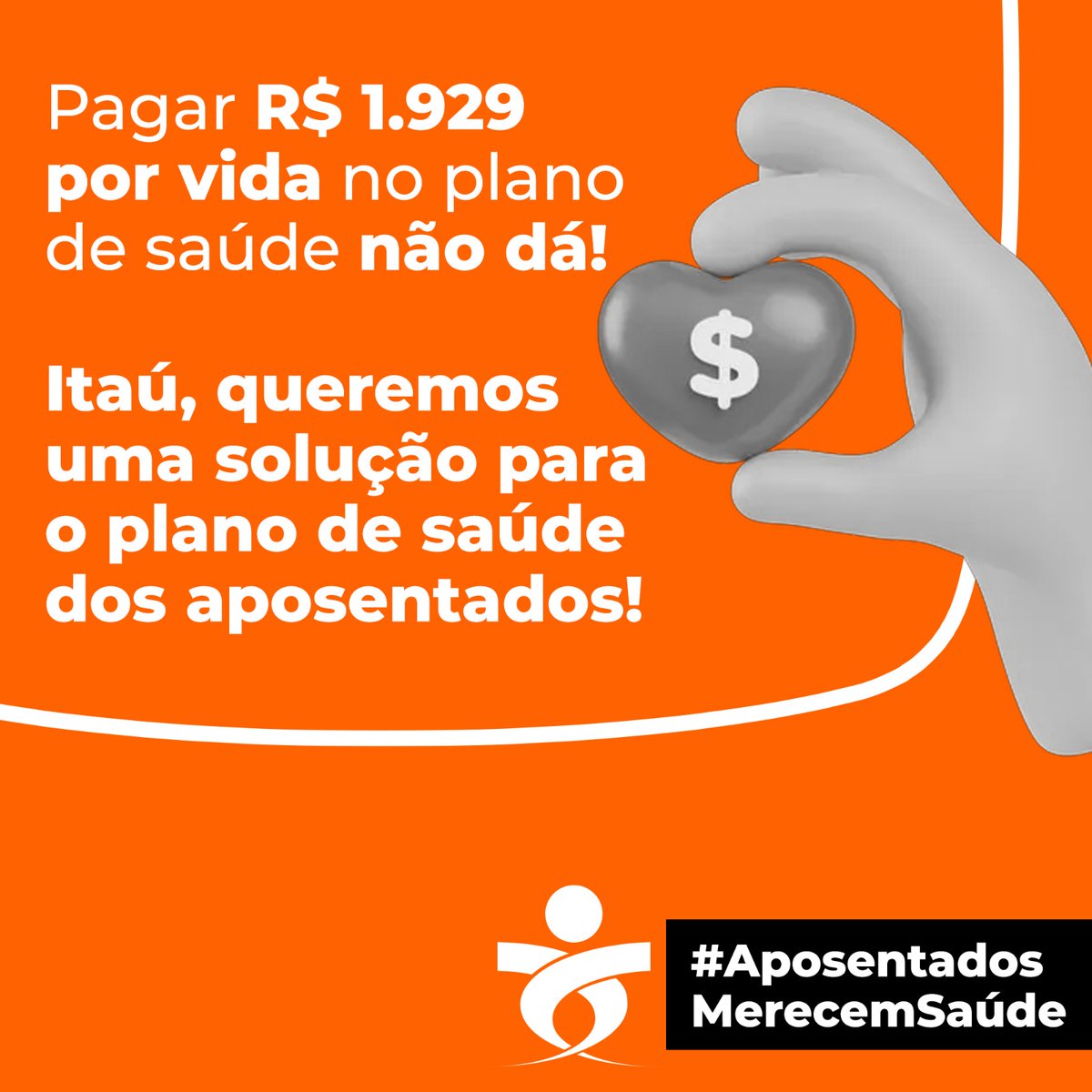 Sintraftomg's tweet photo. Os bancários que fizeram o Itaú ser o banco que é hoje, um dos maiores do Brasil e do mundo, não podem ter seu direito à saúde inviabilizado na aposentadoria! Queremos uma solução para o plano de saúde dos aposentados! #AposentadosMerecemRespeito https://t.co/glh58gm4mK