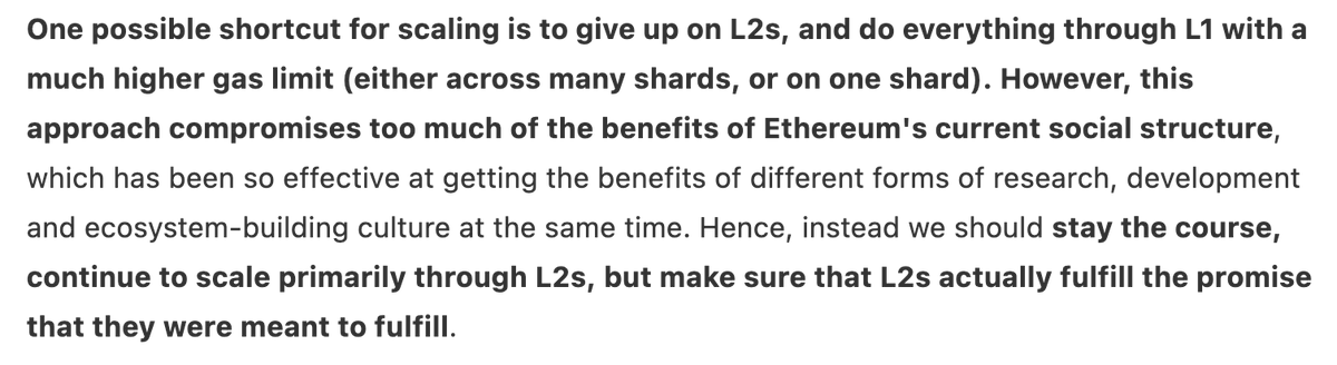 Fantastic post which completely changed my thinking on native rollups.

There's an inherent tension in Ethereum between the following goals:

(1) Embrace diversity of people and opinions and enjoy the innovation that comes with it.

(2) Make Ethereum (and all of its L2s) feel
