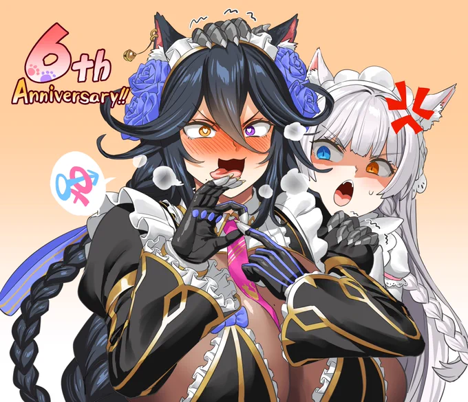 ラスオリ6周年おめでとうございます!今日の韓国生放送で紹介された記念イラストです(˶′◡‵˶)ポイは6の字を表しています。それ以上の意味はありません。ありませ…… ありまぁす!!!(白状) 