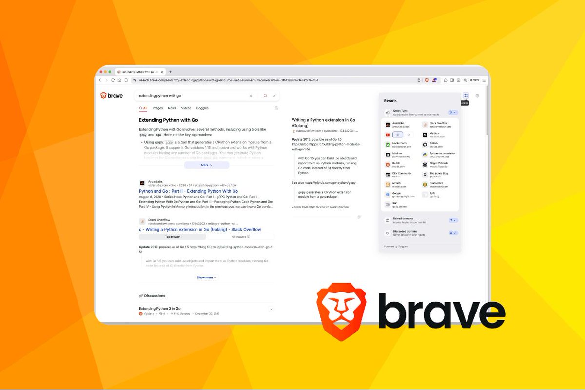 abondance_com's tweet image. Prenez le contrôle de vos recherches !

Avec #Rerank de @brave , boostez ou supprimez des sites de vos résultats de recherche en toute simplicité.

✅ Personnalisation
🔒 Respect de la vie privée
🌐 Accessible à tous

abondance.com/20250124-81214…