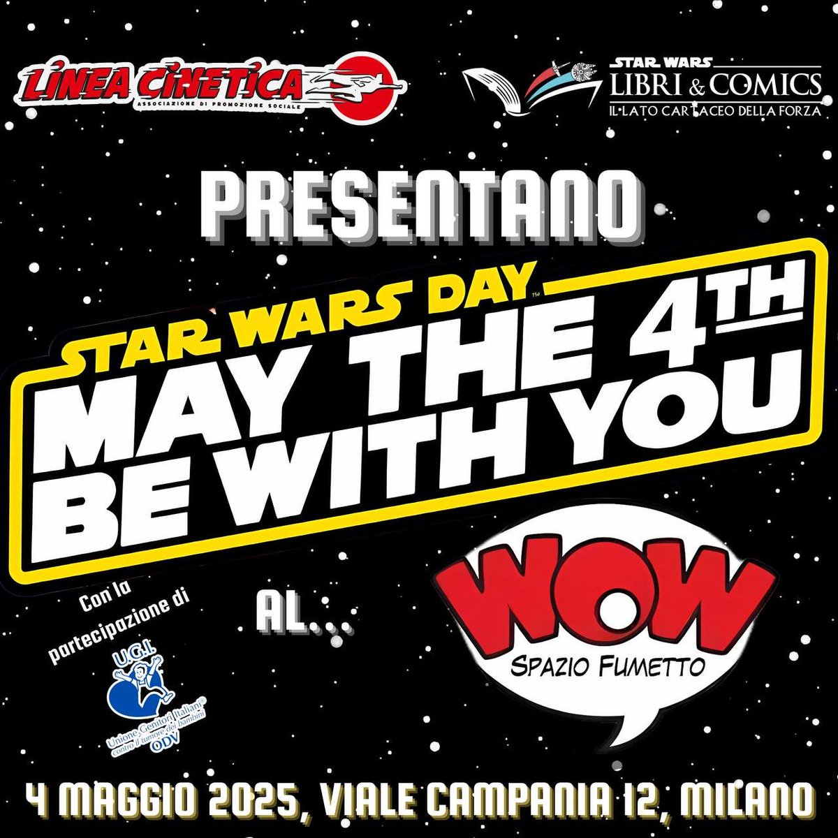 Happy to be organizing a huge event for this year #StarWarsDay! On Sunday May the 4th 2025 we will welcome you in Milan at WOW Spazio Fumetto for an artist alley with amazing Italian artists and international authors!
More news coming soon! Are you coming?