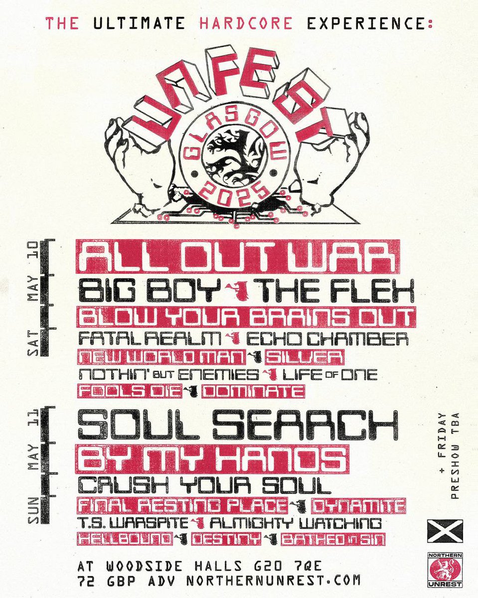 Glasgow 🏴󠁧󠁢󠁳󠁣󠁴󠁿 Northern Unfest, here we come! So happy to be part of this. Big Shout out to NORTHERN UNREST for having us!!!!