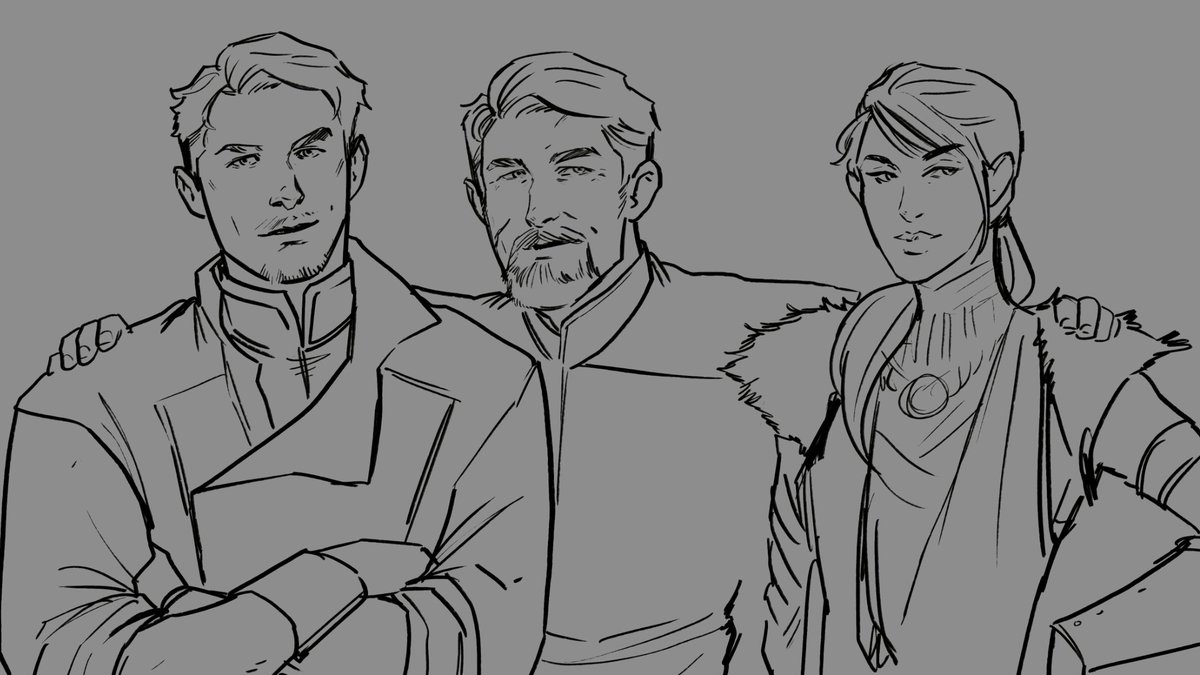 Morrigan x Warden kids sketch dump. (Yes. I'm still indulging myself at the thought Edric has another child with morrigan hahaha). I like drawing Kieran looking just like his dad. 

#DragonAge #DragonAgeArt