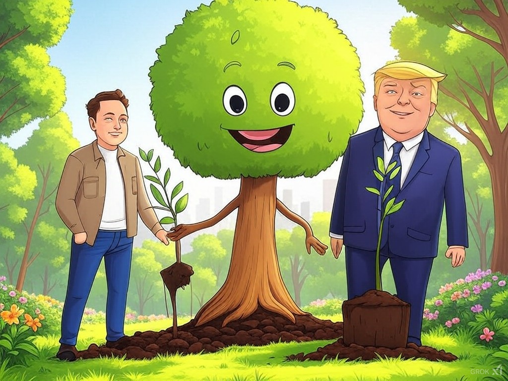 GM $TWEE fam! let's plant together, <a href="/elonmusk/">Elon Musk</a> <a href="/POTUS/">President Donald J. Trump</a> 🌳🇺🇸?

 $TWEE eeeee!