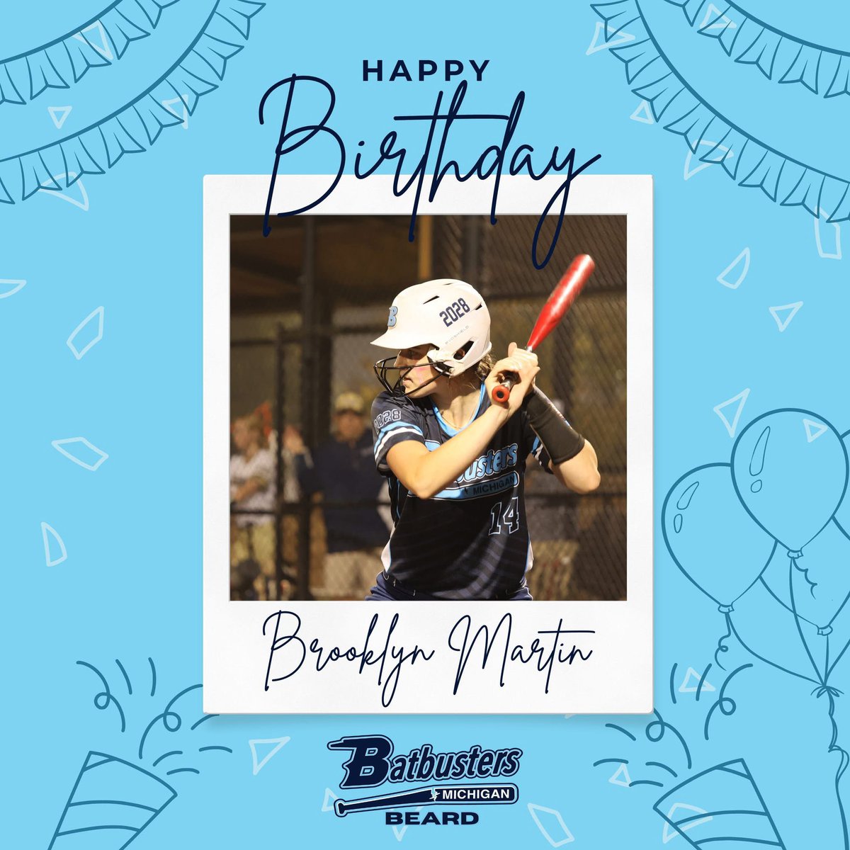 Michigan Batbusters 2010 Beard (@batbustersbeard) on Twitter photo Happy 15th Birthday to our own Brooklyn Martin! This pitching/utility dynamo dominates the diamond, both in the field and at the plate. Enjoy your special day! 🎉🎂
<a href="/MartinB145/">Brooklyn Martin</a>
#BatbustersBeard | #RTL | #HappyBirthday Happy 15th Birthday to our own Brooklyn Martin! This pitching/utility dynamo dominates the diamond, both in the field and at the plate. Enjoy your special day! 🎉🎂
<a href="/MartinB145/">Brooklyn Martin</a>
#BatbustersBeard | #RTL | #HappyBirthday