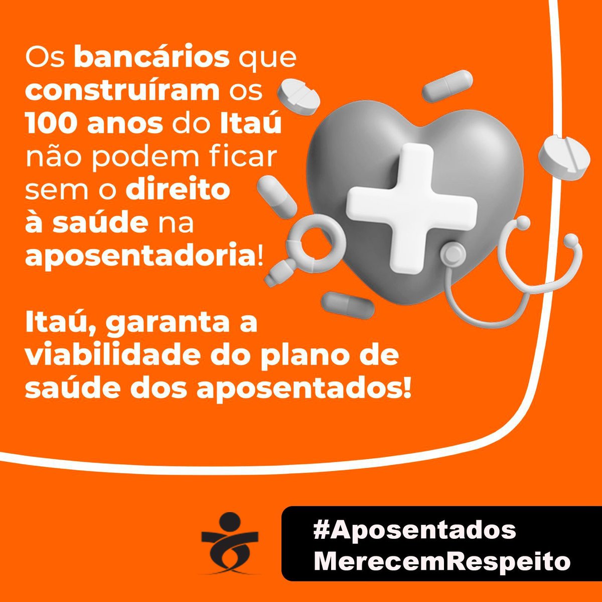 Os bancários que fizeram o Itaú ser o banco que é hoje, um dos maiores do Brasil e do mundo, não podem ter seu direito à saúde. Queremos uma solução para o plano de saúde dos aposentados 
#AposentadosMerecemRespeito <a href="/itau/">Itaú</a>