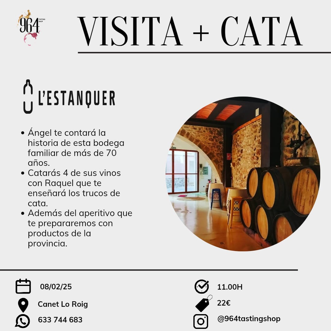 🍇Enoturisme al Maestrat!
👉Vins l'Estanquer Visita +Tast
📅8 de febrer
📍Canet lo Roig
És temps de Maestrat!

🍇¡Enoturismo en el Maestrat!
👉Vins l'Estanquer Visita +Cata
📅8 de febrero
📍Canet lo Roig
¡Es tiempo de Maestrat!

#maestratànimainterior#vinslestanquer