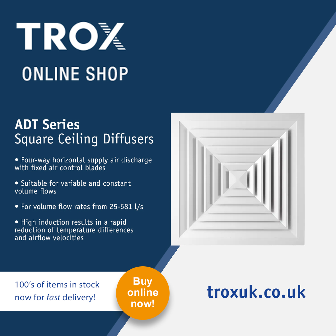 TROXUK's tweet photo. We've added even more to the TROX UK Online Shop! 🚀💙

TROX ADT Series are four-way square ceiling diffusers, and are now amongst the selection of in-stock products to buy in the Online Shop for fast dispatch. 🕒

👉 Buy now: https://t.co/hyrpo6P7np

#ventilation #airdiffusers https://t.co/1wThLrEOGw