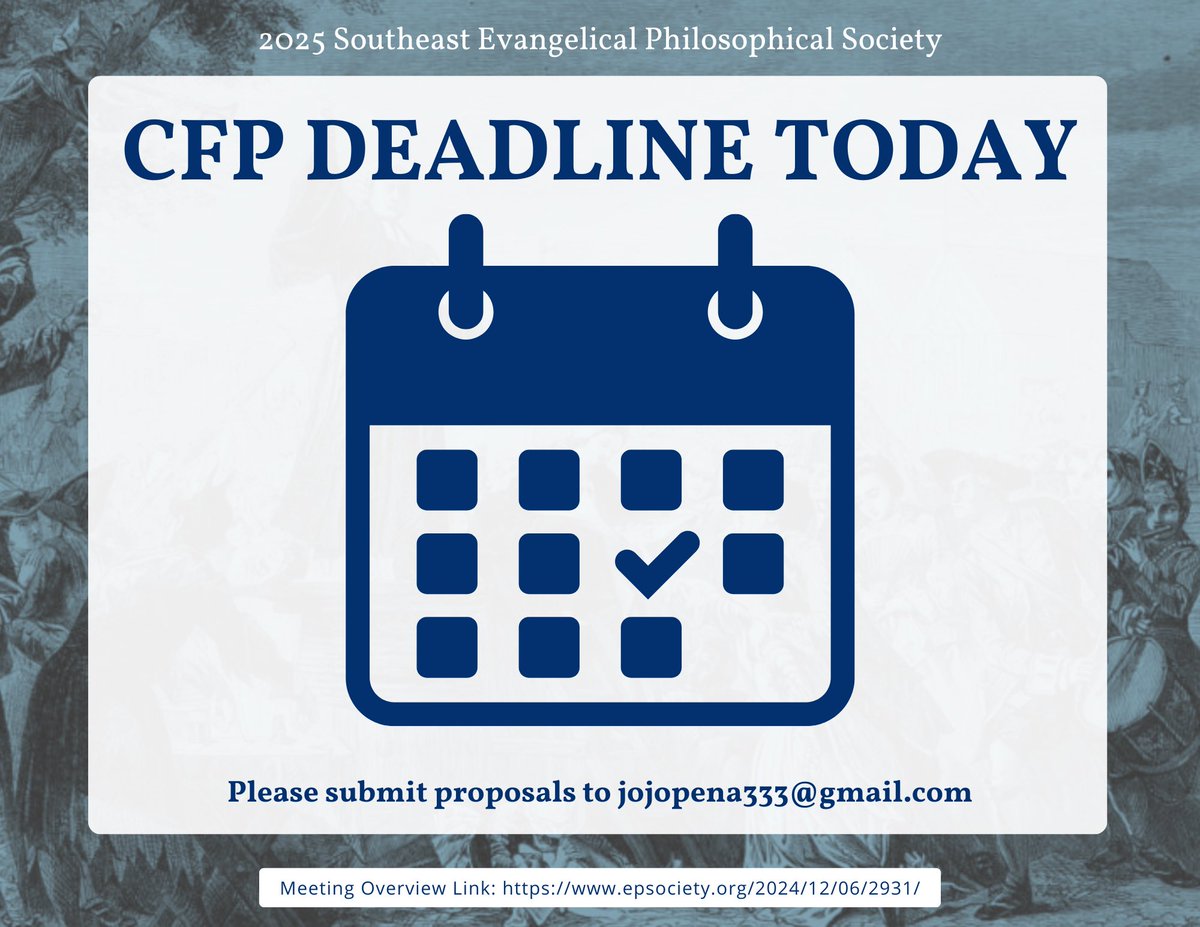 CFP DEADLINE TODAY 🚨

Please submit all proposals or questions to jojopena333@gmail.com 

Meeting Overview: epsociety.org/2024/12/06/293…