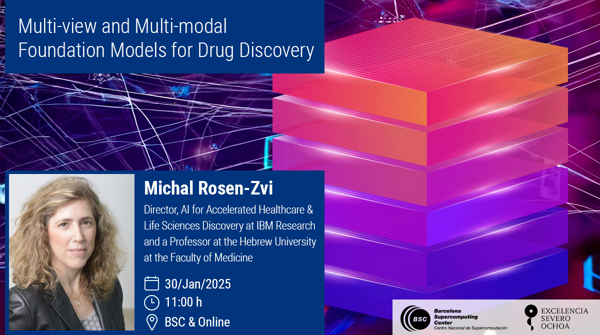 BSC-CNS (@bsc_cns) on Twitter photo 📢#BSCSeminar: Multi-view and Multi-modal Foundation Models for Drug Discovery
🗣 <a href="/michal_zvi/">Michal Rosen-Zvi</a>, <a href="/IBMResearch/">IBM Research</a>
📆 30 January
➡ bsc.es/ZCU
#WomeninBSC #EquityinBSC
<a href="/Bioinfo4women/">Bioinfo4Women</a> <a href="/SOMM_alliance/">SOMM alliance</a> 📢#BSCSeminar: Multi-view and Multi-modal Foundation Models for Drug Discovery
🗣 <a href="/michal_zvi/">Michal Rosen-Zvi</a>, <a href="/IBMResearch/">IBM Research</a>
📆 30 January
➡ bsc.es/ZCU
#WomeninBSC #EquityinBSC
<a href="/Bioinfo4women/">Bioinfo4Women</a> <a href="/SOMM_alliance/">SOMM alliance</a>