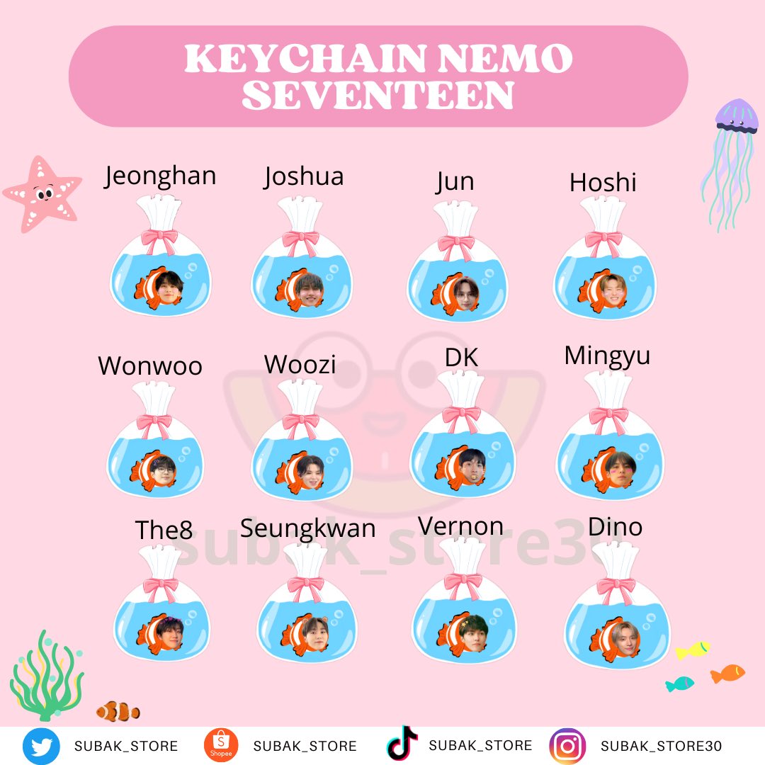 subak_store's tweet photo. ‼️READY STOCK‼️

KEYCHAIN ACRYLIC NEMO SEVENTEEN

Can ship to 🇲🇾🇸🇬🇵🇭🇹🇭🇲🇽🇨🇱🇹🇼 via shopee (link on bio) 

💰20k 🇮🇩
https://t.co/hPUH8jXD4D

Aab wts gantungan tas bag charm keyring printilan konser s.coups jeonghan joshua jun hoshi woozi wonwoo  mingyu dk the8 seungkwan vernon dino https://t.co/knmazDE3g3