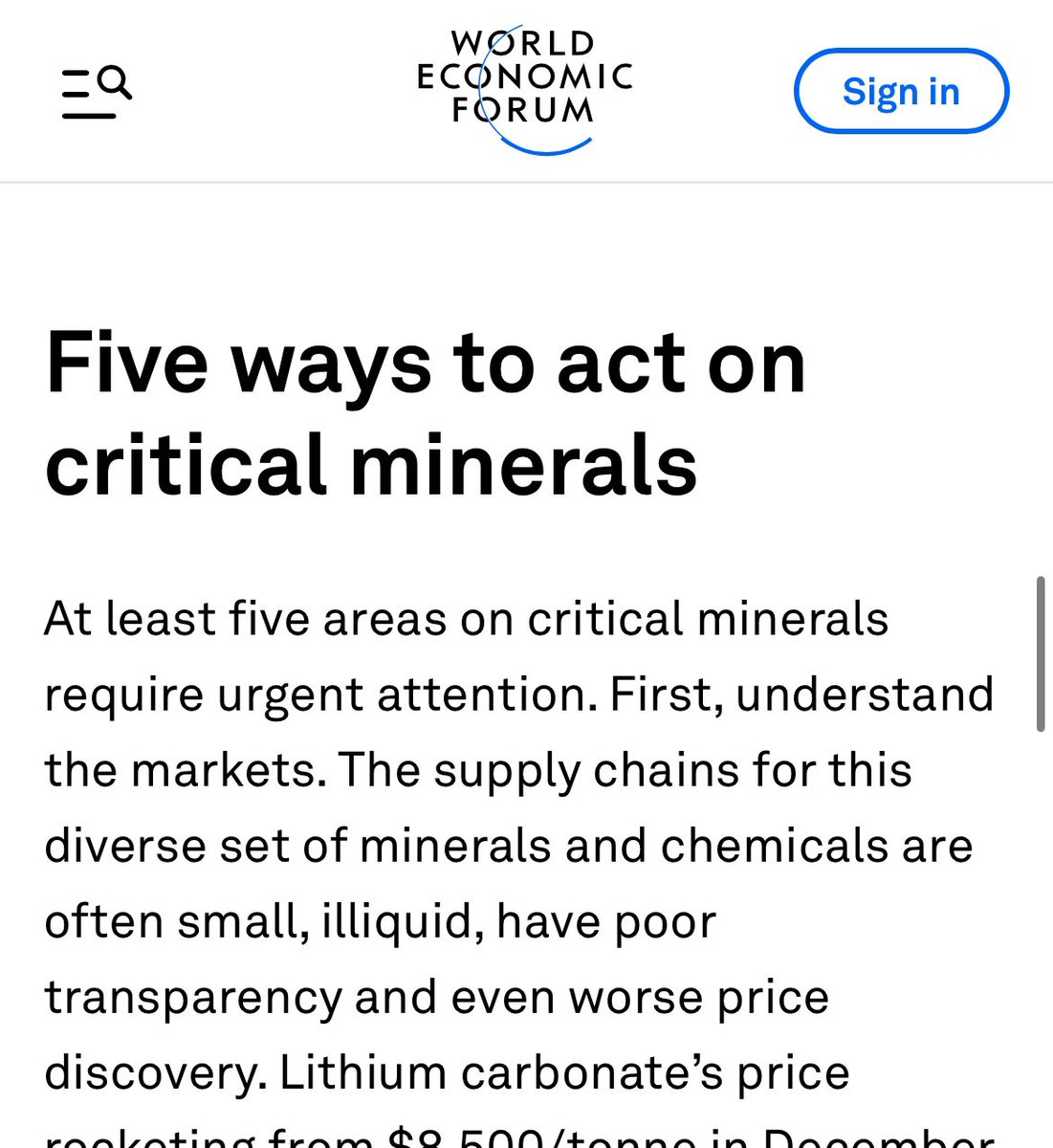 sdmoores's tweet photo. President Trump has a strong focus on critical minerals for nearly a decade now. 

China’s dominance of the rare earth industry was of key political focus back in 2017. 

This dragged other critical minerals into the discussion especially cobalt, graphite, nickel and lithium (in that order) 

Lithium was a similar strong focus for @elonmusk since the early 2010s as well. Tesla close to buying a lithium mine on more than one occasion … and now has opened a refinery in Texas. 

This all evolved into Biden’s American Jobs Act which became Inflation Reduction Act… but it began with Trump 1.0

Senator @lisamurkowski and @marcorubio were key proponents and catalysts for this thematic. 

A reminder of key actions: 

1.Executive Order 13817 (December 20, 2017): “A Federal Strategy To Ensure Secure and Reliable Supplies of Critical Minerals”

2.Executive Order 13953 (September 30, 2020): “Addressing the Threat to the Domestic Supply Chain From Reliance on Critical Minerals From Foreign Adversaries and Supporting the Domestic Mining and Processing Industries”

3. And now the 3rd executive order… the day one Unleashing Americas Energy on January 20, 2025 

Back in 2017, it was more a political than industrial necessity as the US did not have the midstream component manufacturing that are the immediate customers of these critical minerals and chemicals. 

Now the US is in play with these industries - especially lithium ion batteries. 

Two good @benchmarkmin reads: 

➡️ How Biden Admin raced to protect clean energy loans 

https://t.co/SysfMdDJYI 

➡️ What do Trump’s executive orders mean for critical minerals 

https://t.co/anp4nWnt8b 

➡️ Mine and @MBazilian’s 5 Ways to Act on Critical Minerals 

https://t.co/Uoyp3Cftat
