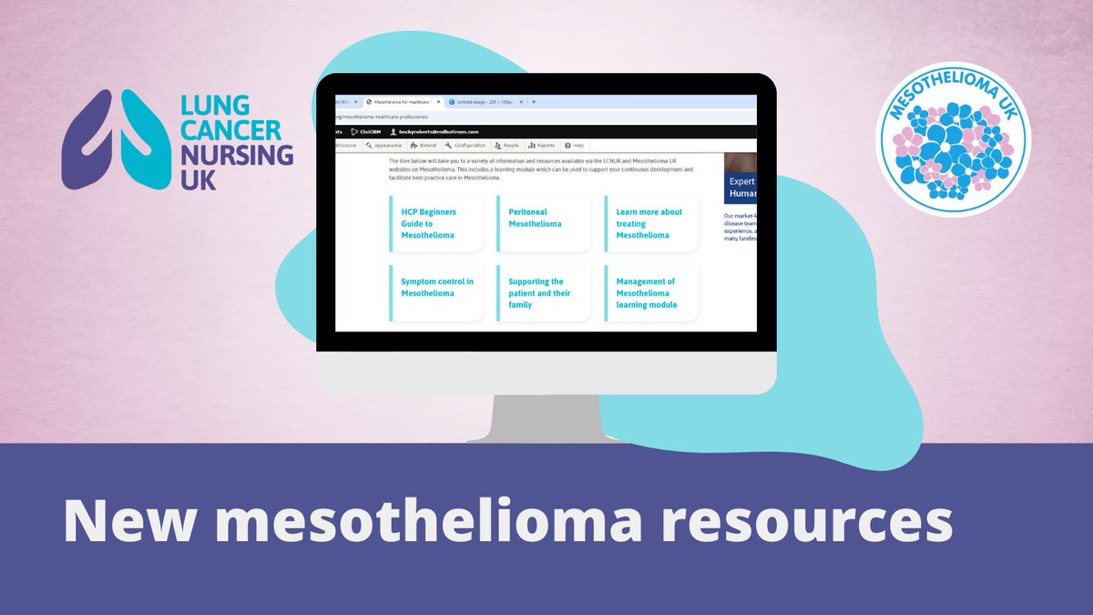 LCN_UK's tweet photo. ICYMI - in collaboration with @Mesouk we have produced new and updated #mesothelioma resources.

The resources - including an online learning module - aim to provide lung cancer nurses with a comprehensive overview of mesothelioma.

Access online ➡️ https://t.co/g6gxQHiwn2

#LCNS https://t.co/dep1lRY82U