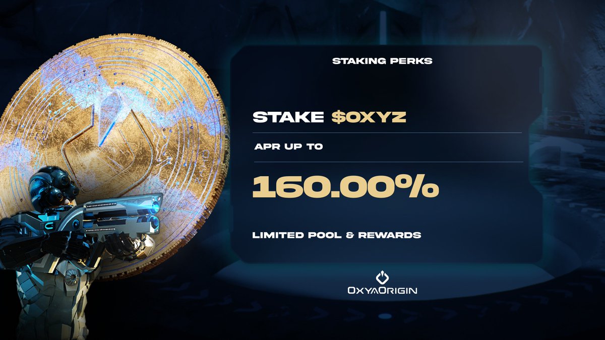 🚀Boost your $OXYZ rewards with up to 160% APR! 

3 exclusive staking pools open now for a limited time: oxyz.oxyaorigin.com