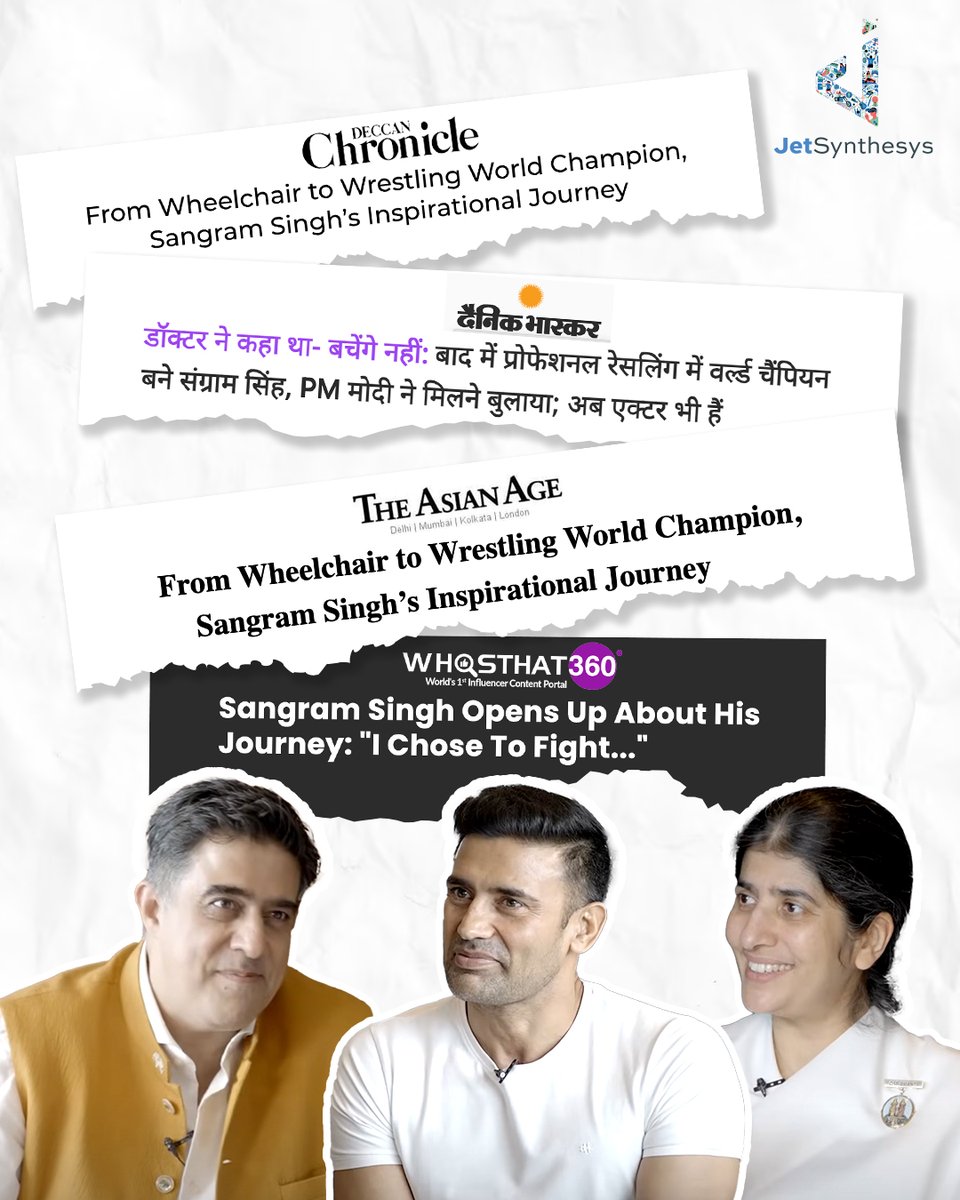JetSynthesys's tweet image. .@Sangram_Sanjeet’s wrestler mindset 🧠 and @bkshivani's positive affirmations ✨ are making the entire nation #ThinkRight 💡Catch the motivational podcast hosted by @NavaniRajan on @ThinkRightMe's YouTube channel and get hyped with punchlines of positivity! 👊🏼

#Podcast
