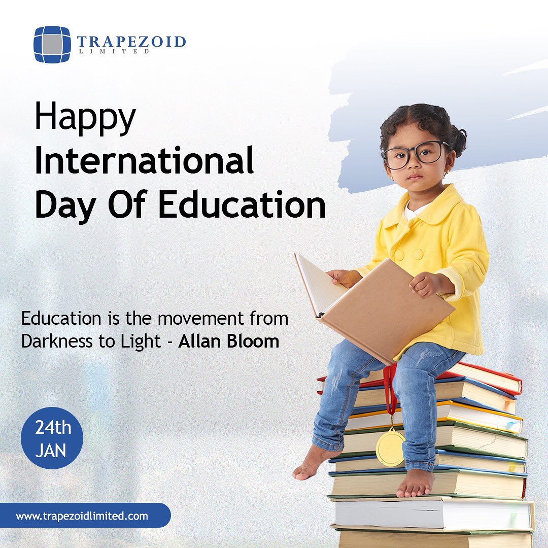 trapezoidltd's tweet photo. Education is the key to unlocking a brighter future! 

Happy International Day of Education. 

Let’s empower minds and transform lives through learning!

#trapezoidlimited #internationaldayofeducation #education #future https://t.co/AD0Oc8aHT8
